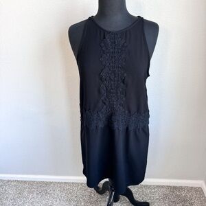 Leith Black Lace Sheath Dress Sleeveless Mini Size M